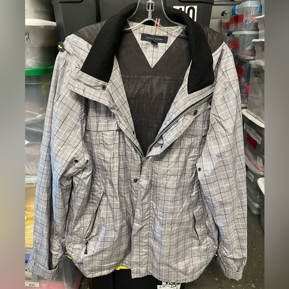 Tommy Hilfiger Gray Checkered Windbreaker - Picture 1 of 2